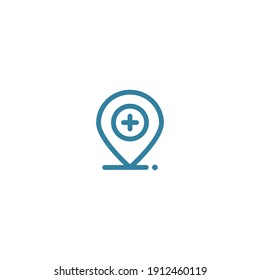 Outline location icon illustration vector symbol for website, mark, point, position, gps