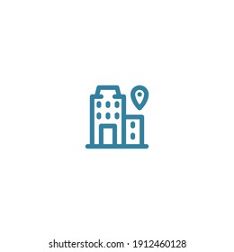 Outline location icon illustration vector symbol for website, mark, point, position, gps