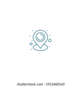 Símbolo del vector de ilustración de icono de ubicación de esquema para sitio web, marca, punto, posición, gps