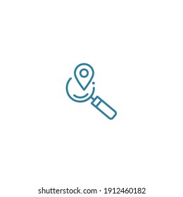 Outline location icon illustration vector symbol for website, mark, point, position, gps