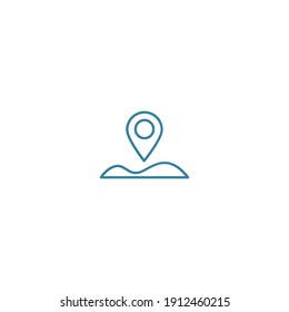 Outline location icon illustration vector symbol for website, mark, point, position, gps