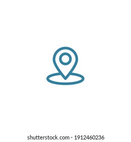 Símbolo del vector de ilustración de icono de ubicación de esquema para sitio web, marca, punto, posición, gps