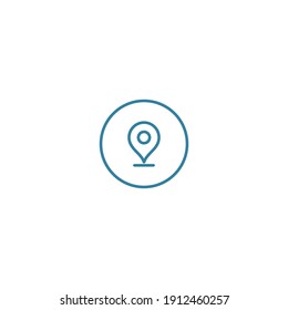 Outline location icon illustration vector symbol for website, mark, point, position, gps
