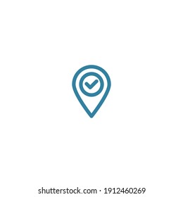 Símbolo del vector de ilustración de icono de ubicación de esquema para sitio web, marca, punto, posición, gps