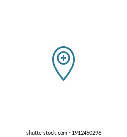 Umrisssymbol-Vektorsymbol für Website, Marke, Punkt, Position, GPS