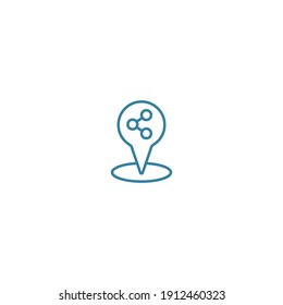 Outline location icon illustration vector symbol for website, mark, point, position, gps