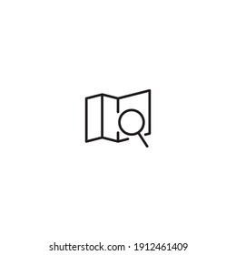 Outline location icon illustration vector symbol for website, mark, point, position