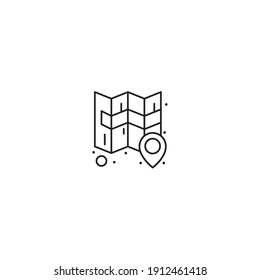 Outline location icon illustration vector symbol for website, mark, point, position