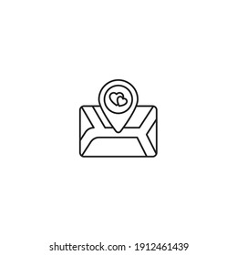 Outline location icon illustration vector symbol for website, mark, point, position