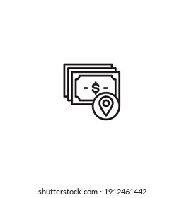 Outline location icon illustration vector symbol for website, mark, point, position