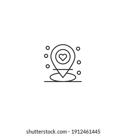 Outline location icon illustration vector symbol for website, mark, point, position