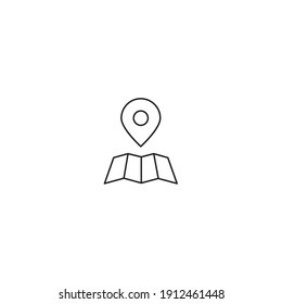 Outline location icon illustration vector symbol for website, mark, point, position