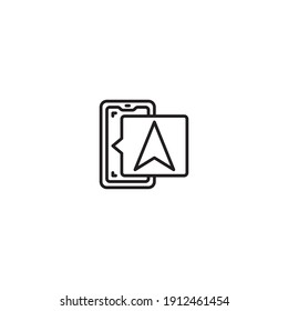Outline location icon illustration vector symbol for website, mark, point, position