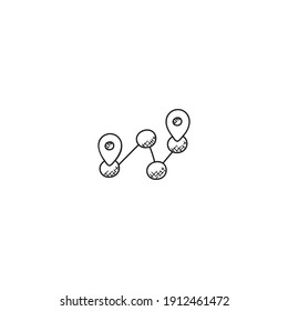 Outline location icon illustration vector symbol for website, mark, point, position