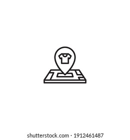 Outline location icon illustration vector symbol for website, mark, point, position