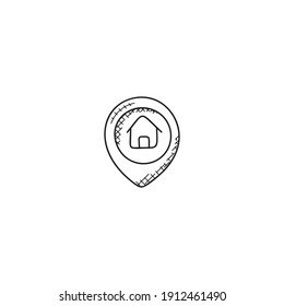 Outline location icon illustration vector symbol for website, mark, point, position