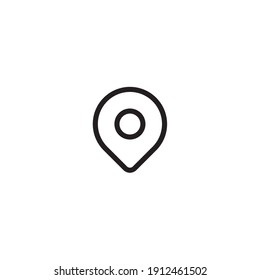 Símbolo del vector de ilustración de icono de ubicación de esquema para sitio web, marca, punto, posición