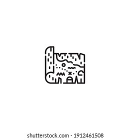 Outline location icon illustration vector symbol for website, mark, point, position