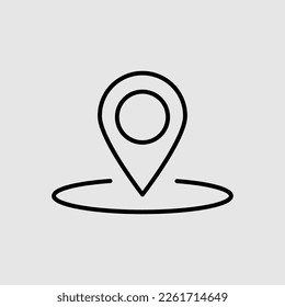 Icono de ubicación de contorno símbolo vector estilo de moda en fondo blanco..eps