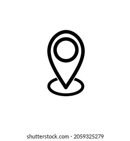 Outline Location, pin, pointer icon symbol design isolated on white background
