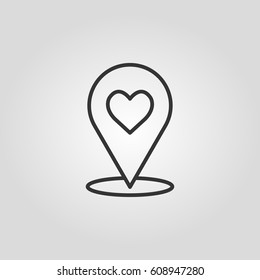 Outline location   web icon ilustration  vector symbol