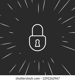 Outline lock icon illustration isolated vector sign symbol