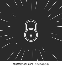 Outline lock icon illustration isolated vector sign symbol