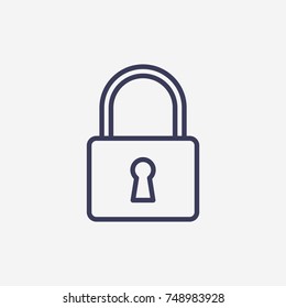 Outline lock icon illustration vector symbol