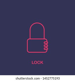 Outline lock icon.lock vector illustration. Symbol for web and mobile