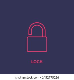 Outline lock icon.lock vector illustration. Symbol for web and mobile