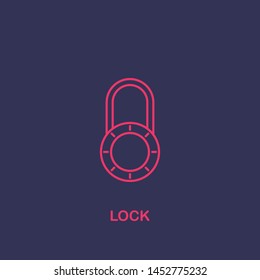 Outline lock icon.lock vector illustration. Symbol for web and mobile