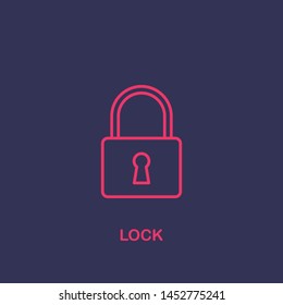 Outline lock icon.lock vector illustration. Symbol for web and mobile