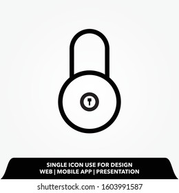 Outline lock icon.password lock vector illustration.