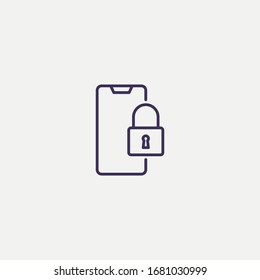 Outline locked phone icon.locked phone vector illustration. Symbol for web and mobile