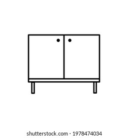 Outline locker icon vector. Vector illustration