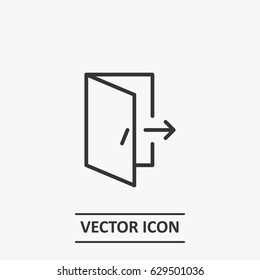 Outline log out exit  icon illustration vector symbol