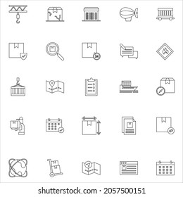 Outline logistics design flat vector collection set