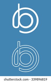 Outline logo b letter. Vector illustration