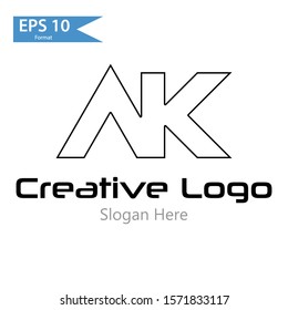 Outline Logo. Creative logo. Simple Logo. Vector Letter. Letter Logo. Vector Illustration.