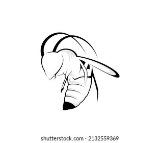 outline logo design bee animal