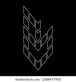 Outline logo design letter "B". Suitable for t-shirts, companies, gamers, sports, construction, and so on. The outline logo is in the form of arrows. Logo Outline Style Arrows and Buildings.