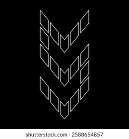 Outline logo design letter "S". Suitable for t-shirts, companies, gamers, sports, construction, and so on. The outline logo is in the form of arrows. Logo Outline Style Arrows and Buildings.