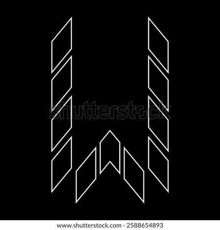 Outline logo design letter 'U'. Suitable for t-shirts, companies, gamers, sports, construction, and so on. The outline logo is in the form of arrows. Logo Outline Style Arrows and Buildings.