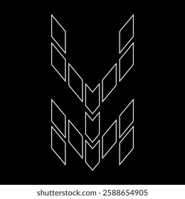 Outline logo design letter "X". Suitable for t-shirts, companies, gamers, sports, construction, and so on. The outline logo is in the form of arrows. Logo Outline Style Arrows and Buildings.