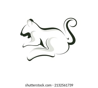 outline logo design squirrel animal