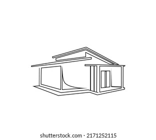outline logo design template icon house