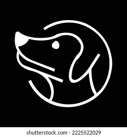outline logo on black background. vector illustration.