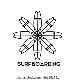 Outline logo surfboarding