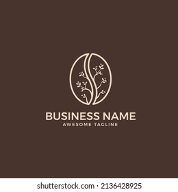 Outline Logo Template of Organic Coffee