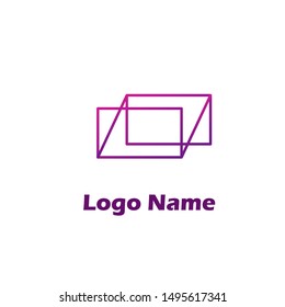 outline logo template, logo paper style.